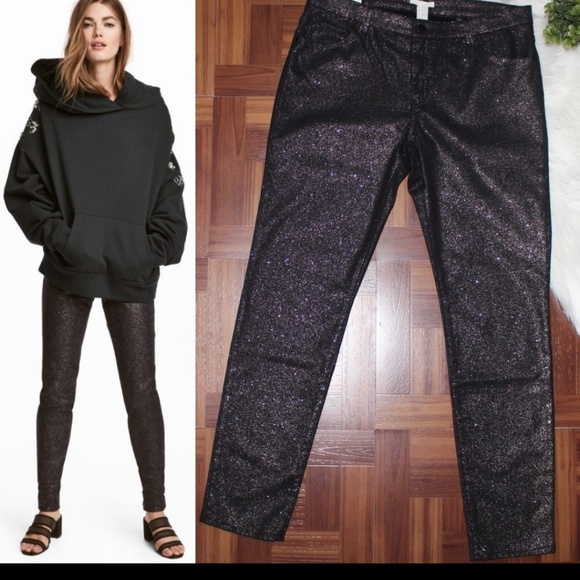 black sparkle skinny jeans